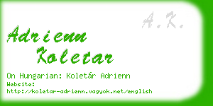 adrienn koletar business card